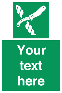 Custom sign safe condition Liferaft knife